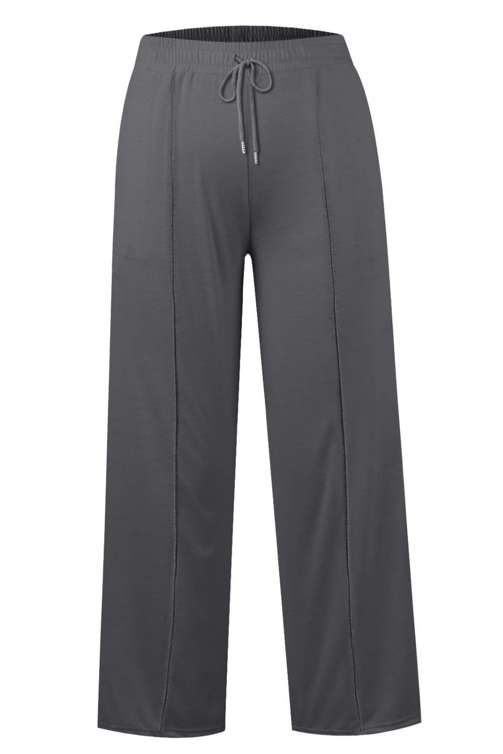 Drawstring Elastic Waist Wide Leg Pants